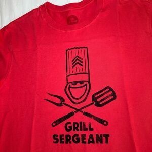 Life Is Good Crusher Tee Mens Size XL Cotton Red “Grill Sergeant” Dad Cotton